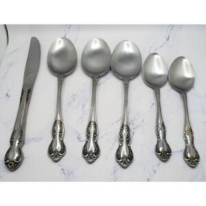 6 Pieces of Flatware Spoons and Knife Valhalla Embassy Classic Stainless